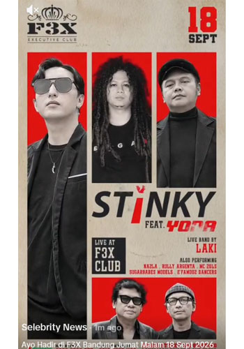 Eksklusif: Grup Band Stinky Siap Guncang Panggung F3X Club Bandung Jumat Malam Ini